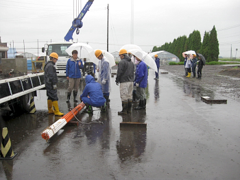 3日目の実技の練習は雨の中での練習となりました