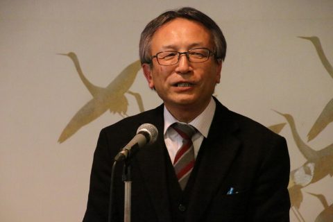 山田保育学科長から全国連覇のお祝い